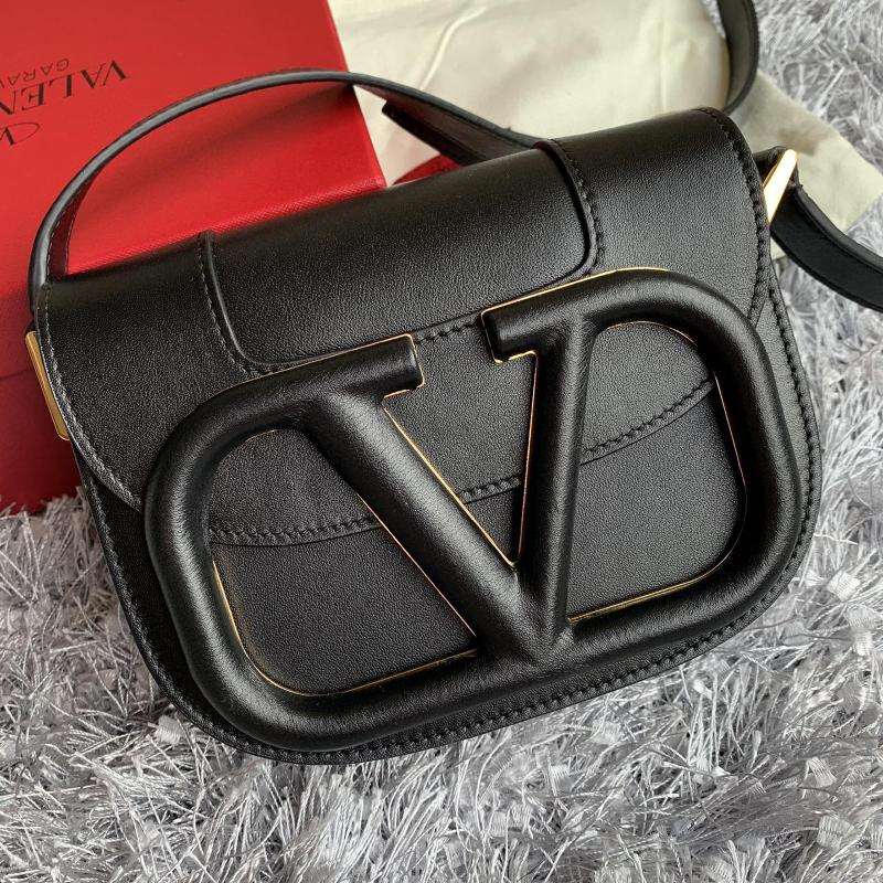 Valentino Shoulder Tote Bags VA0109 plain leather buckle black